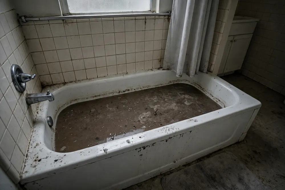 Before: the problem in a bathroom drain