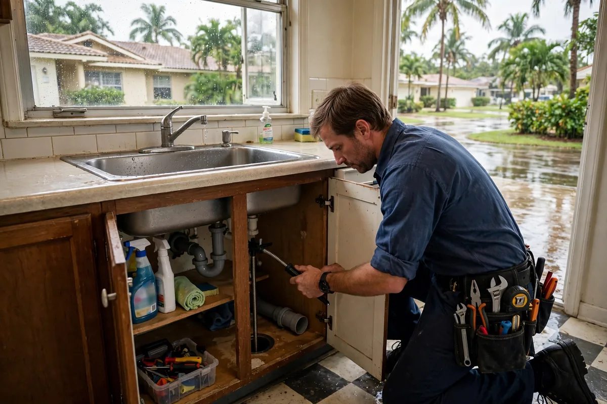 Drain Cleaning Alford, FL — a pro running a drain machine at an outdoor cleanout